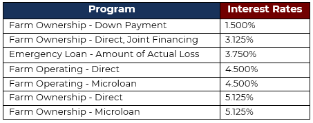 Interest Rates per Program